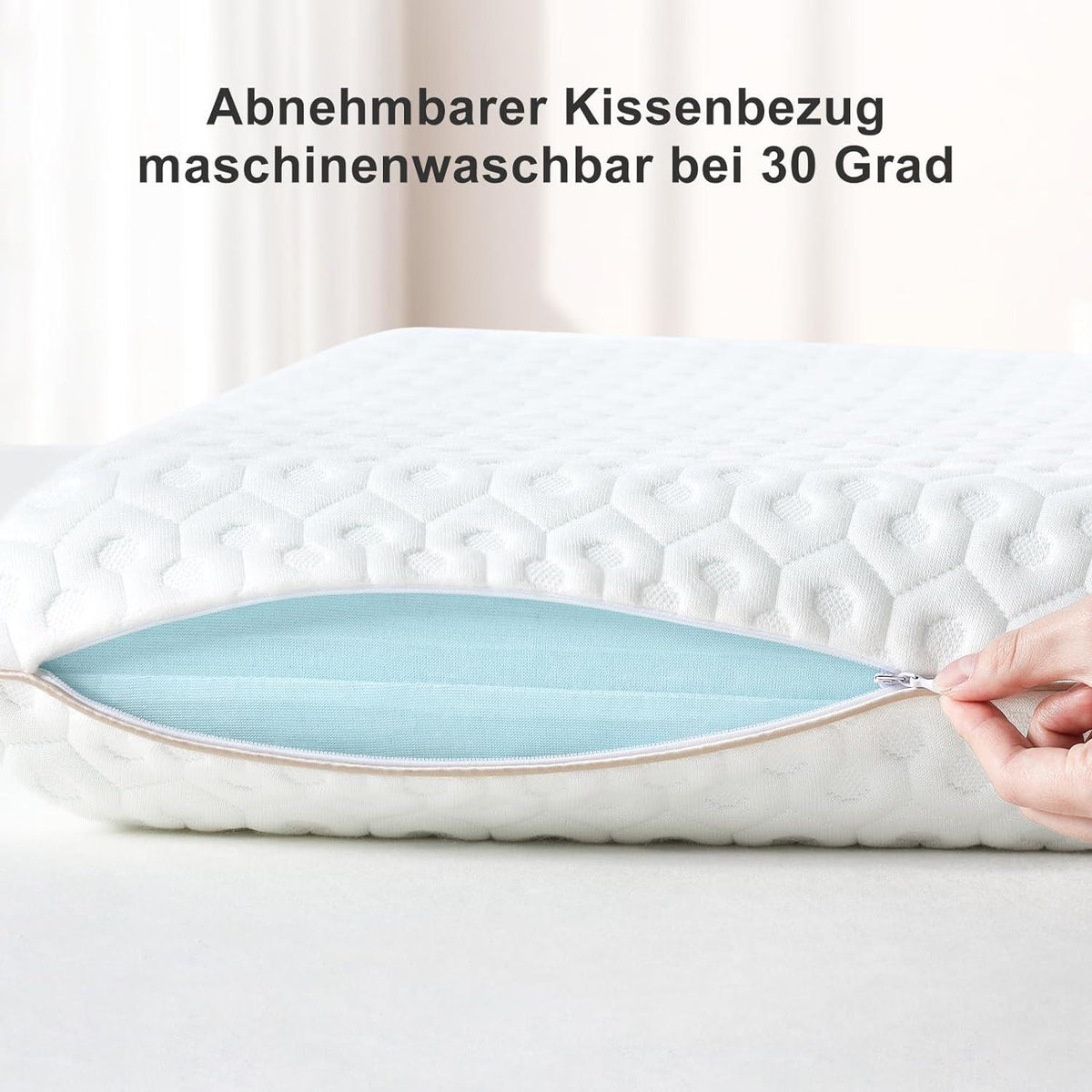 Orthopädisches Gel Memory Foam Kissen 40x60cm 10cm Höhe abnehmbarer Bezug