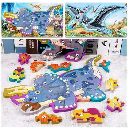 Montessori Dino Puzzle Holzspielzeug für Kinder