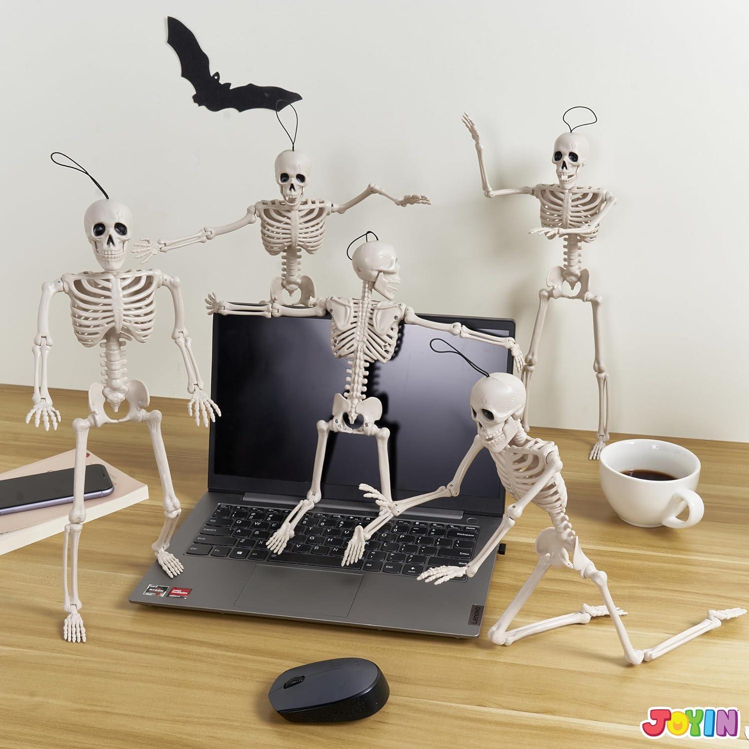 JOYIN Halloween-Skelette 5er-Set 40,6 cm Gelenke Friedhofsdekorationen