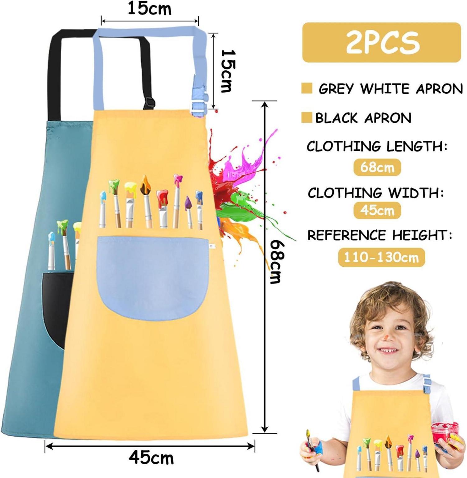 Malschürze Kinder 2 Stück Wasserdicht Verstellbar Kinder