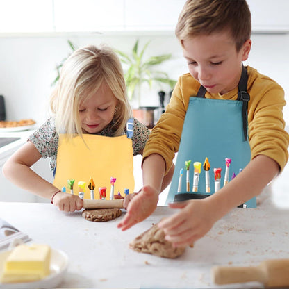 2er Set Malschürze Kinder Wasserdicht Verstellbar mit Taschen Gelb
