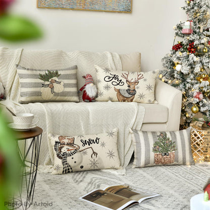 Weihnachten Weihnachtsdekoration Kissenbezüge Set 4-teilig