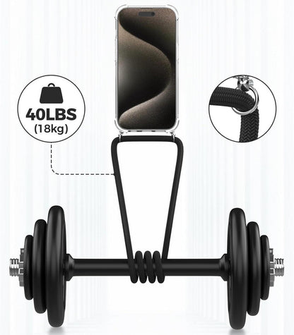 Handykette für iPhone 15 Pro 6,1 Zoll Hülle Necklace schwarz