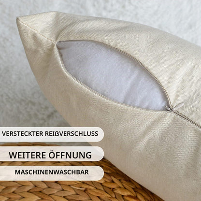 Weihnachtliche Kissenbezüge 4er Set - Holly, Kiefernzapfen, Rentier