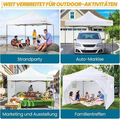 Faltpavillon 3x3 Wasserdicht Winterfest Stabil mit 4