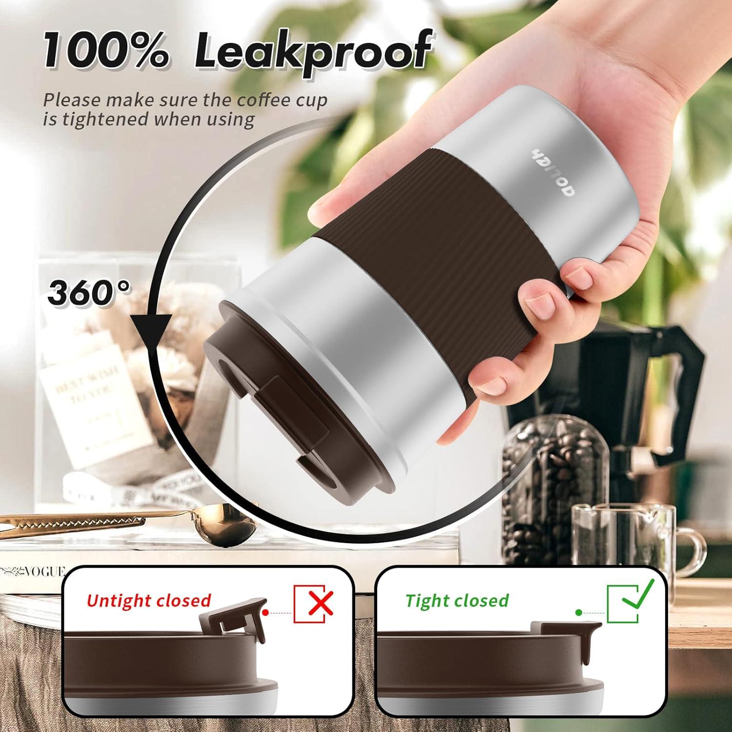 Aolieh Thermobecher Kaffeebecher Isolierbecher Edelstahl 380ML Travel Mug