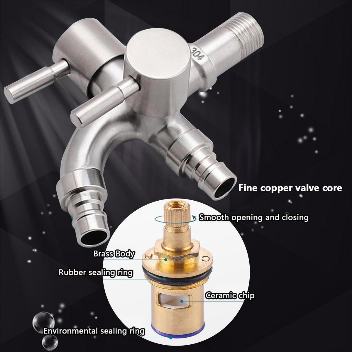 Doppel-Gartenwasserhahn 1/2 Zoll - Universal Wasserhahn