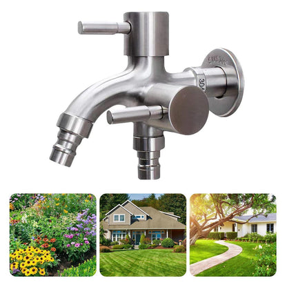Doppel-Gartenwasserhahn 1/2 Zoll - Universal Wasserhahn