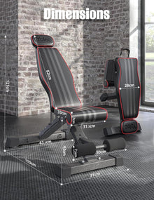 YOLEO 300kg klappbare Multifunktions-Hantelbank - Schwarz