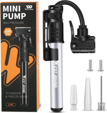 Mini Fahrradpumpe Aluminium Luftpumpe für alle Ventile - tragbare