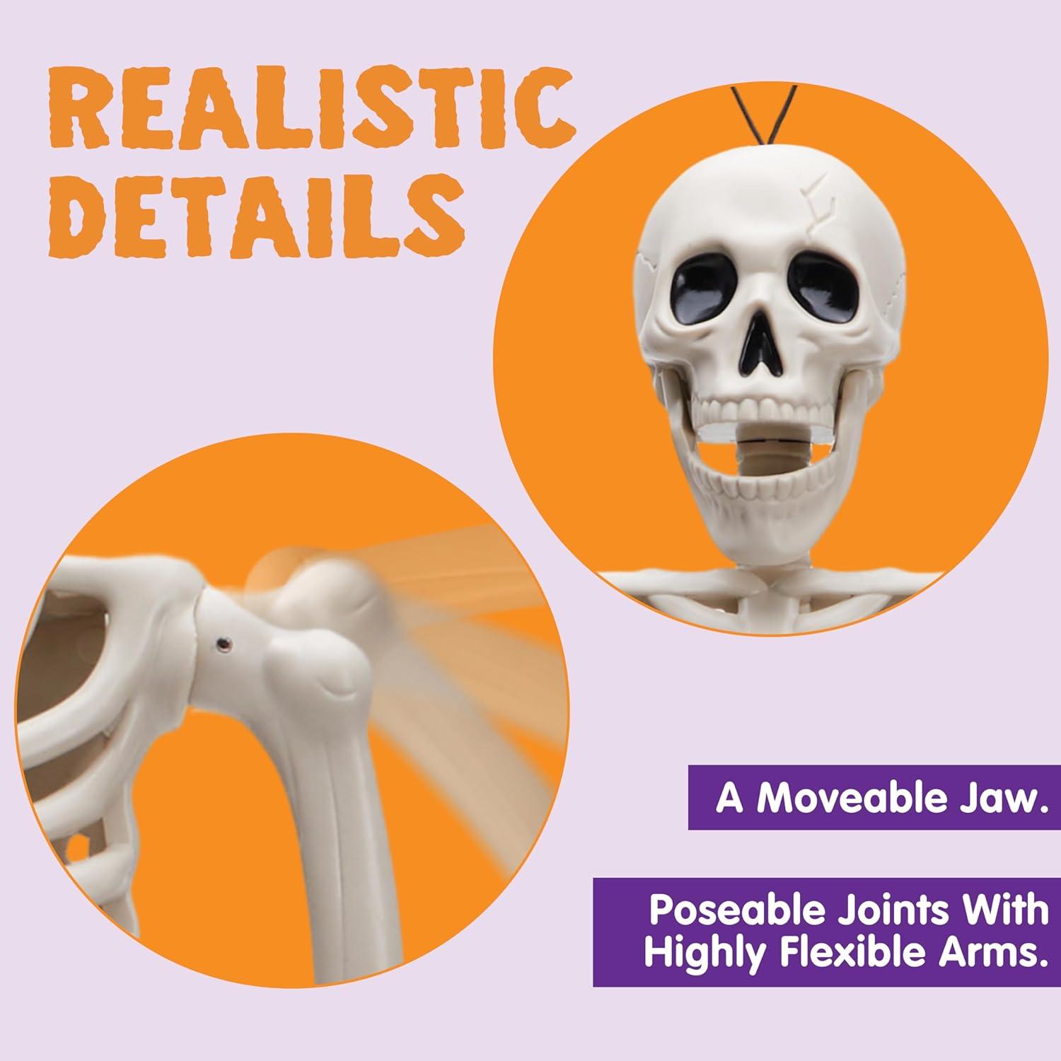 Halloween Skelette 2 Stück 61 cm groß bewegliche Gelenke Grusel Deko