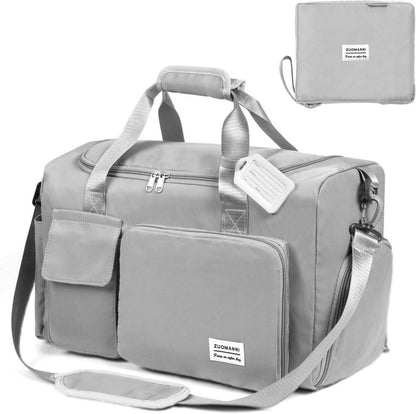Flintronic Faltbare Reisetasche 36L Wasserdicht Grau mit
