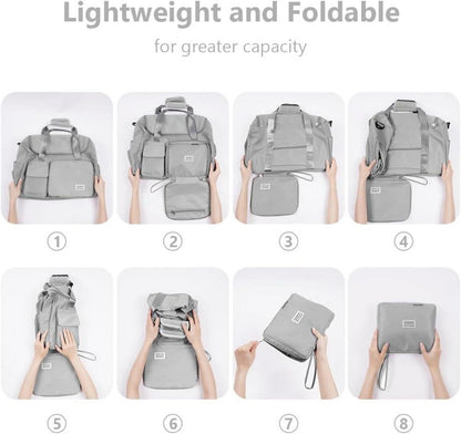 Flintronic 36L Faltbare Reisetasche Wasserdicht Grau mit Gepäckanhänger