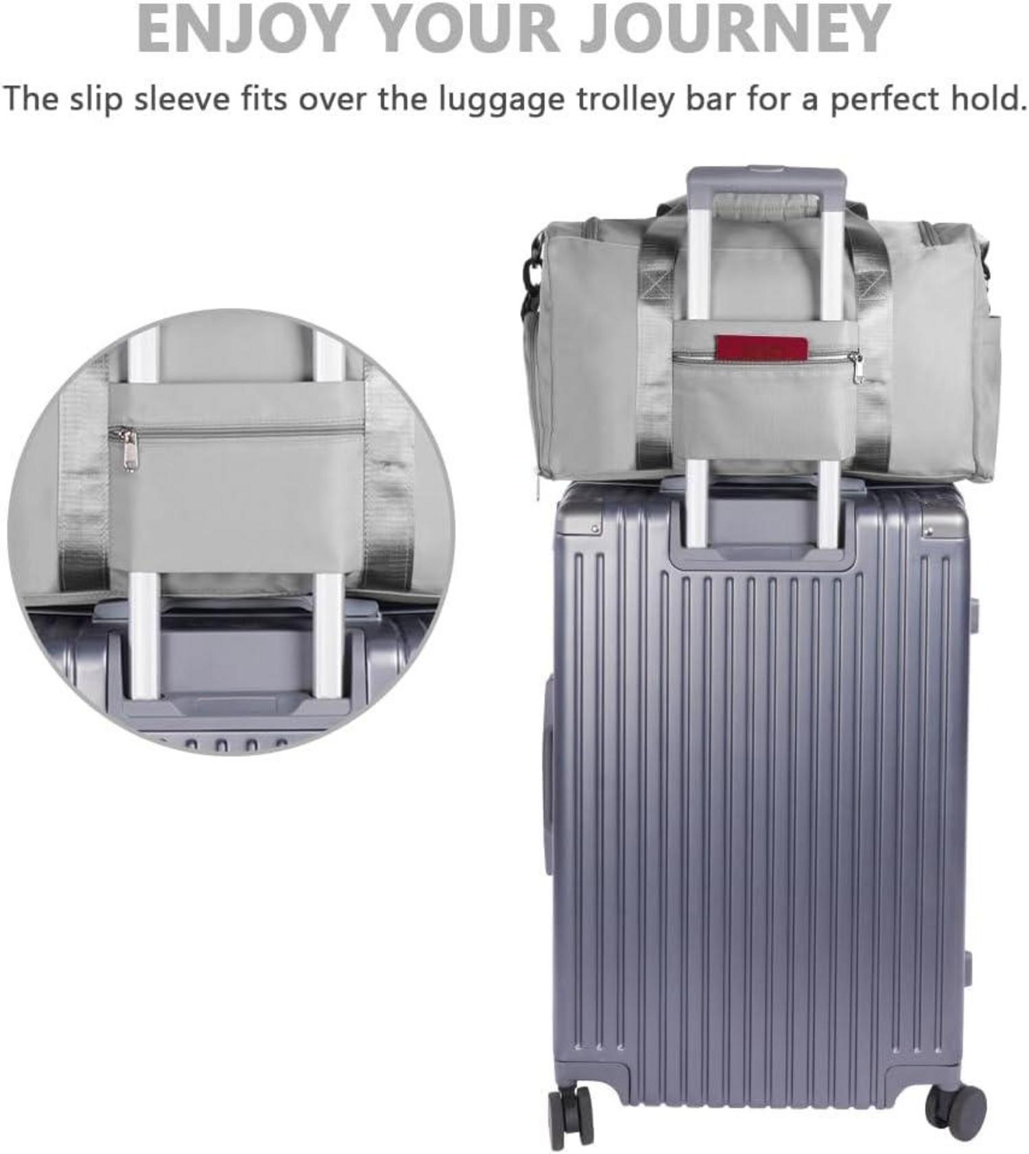 Flintronic 36L Faltbare Reisetasche Weekender Urlaub Wasserdicht Grau