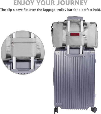 Flintronic 36L Faltbare Reisetasche Weekender Urlaub Wasserdicht Grau