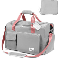 Flintronic Faltbare Reisetasche 36L Große Weekender Wasserdicht Grau