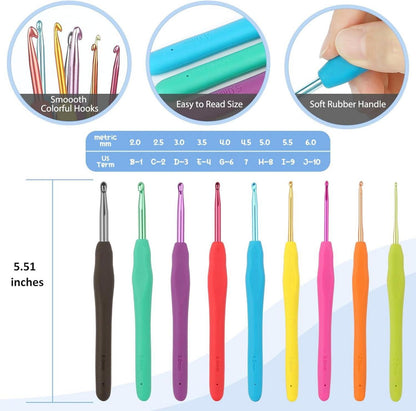 Ergonomisches Häkelset Blaue Blume für Anfänger mit Anleitung