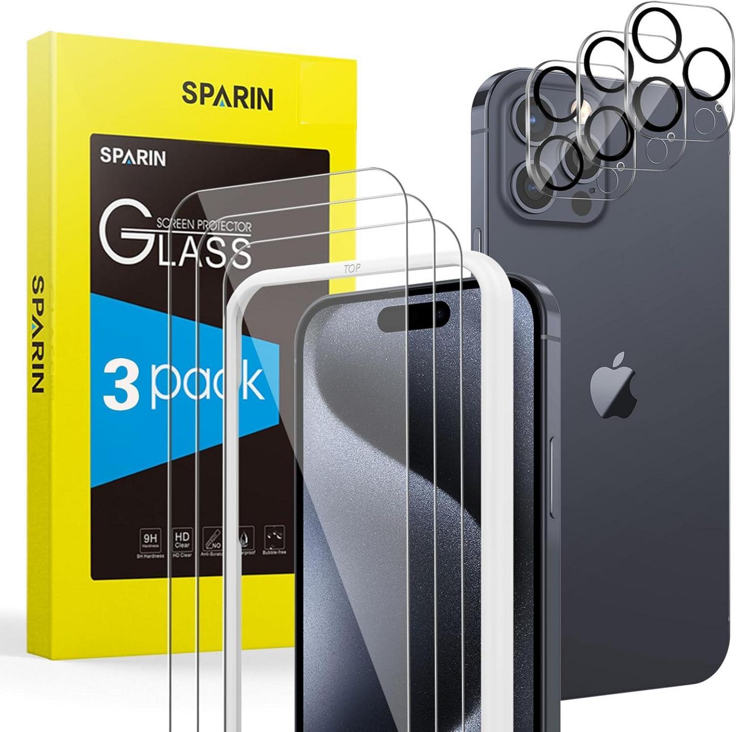 iPhone 15 Pro Max Panzer Schutz Glas 3+3 Stück Schutzfolie