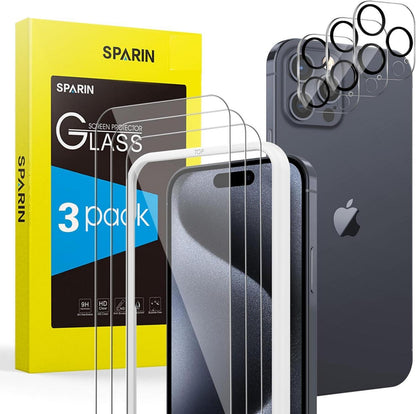 iPhone 15 Pro Max Panzer Schutz Glas 3+3 Stück Schutzfolie