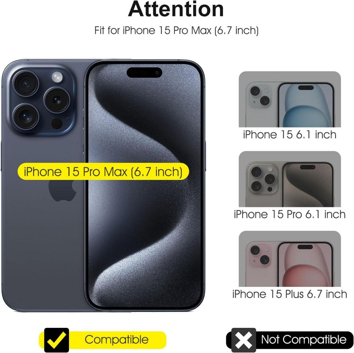 SPARIN iPhone 15 Pro Max Panzer Schutz Glas 3+3 Stück