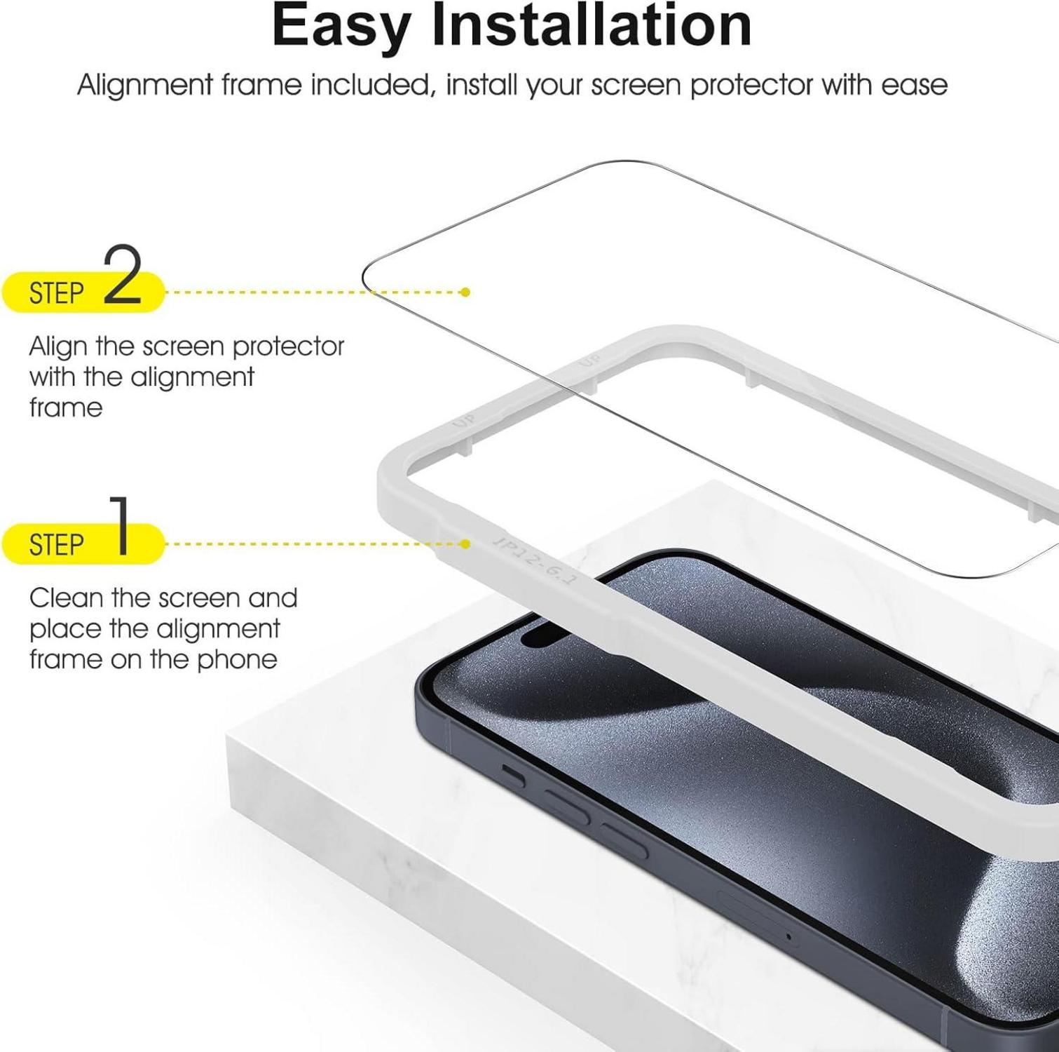iPhone 15 Pro Max Panzer Schutz Glas 3+3 Stück Schutzfolie