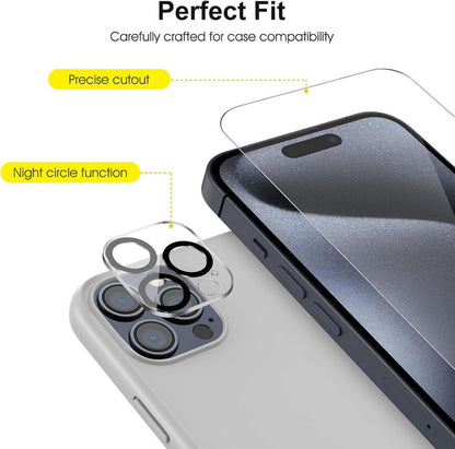 SPARIN iPhone 15 Pro Max Panzer Schutz Glas, 9H Härte, HD Displayschutz