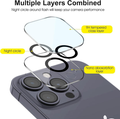 Panzer Schutz Glas, Kameraschutz mit Positionierhilfe für iPhone 15 Pro Max