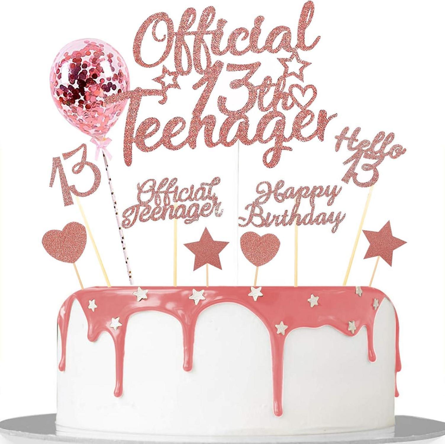 Glitzer Deko 13 Geburtstag Mädchen 13. Official Teenager Cupcake