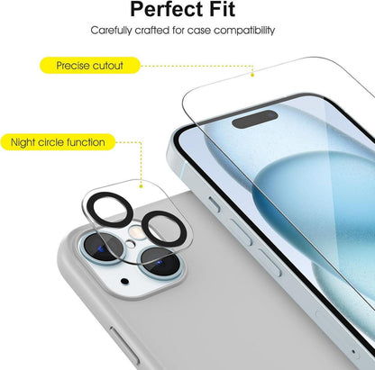 SPARIN 2+2 Stück Panzer Schutzglas für iPhone 15, 9H-Härte 6.1 Pouces 2023