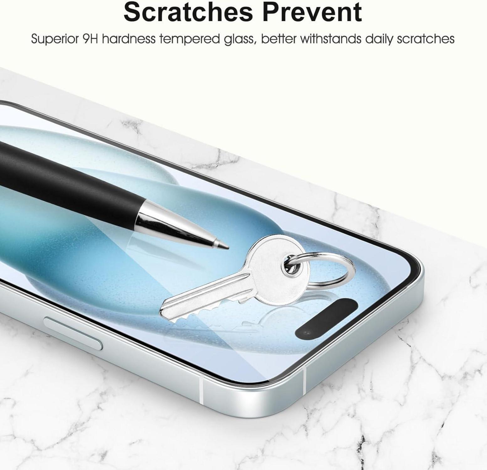 Schutzglas Schutzfolie für iPhone 15, Panzer Glas Kameraschutz