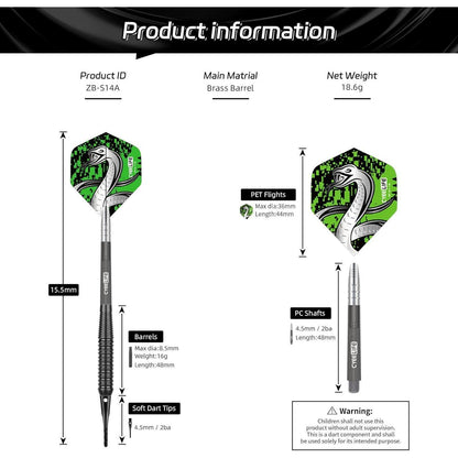 Dartpfeile Soft Set 12 Stück mit Zubehör und Geschenkbox