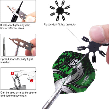 Dartpfeile Soft Set 12 Stück mit Zubehör und Geschenkbox