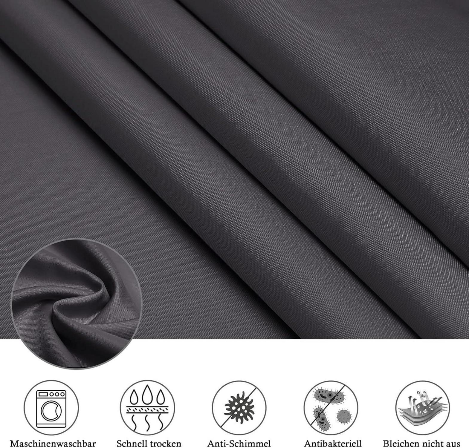 Duschvorhang 120x200 Wasserdicht Dunkelgrau Antischimmel Textil