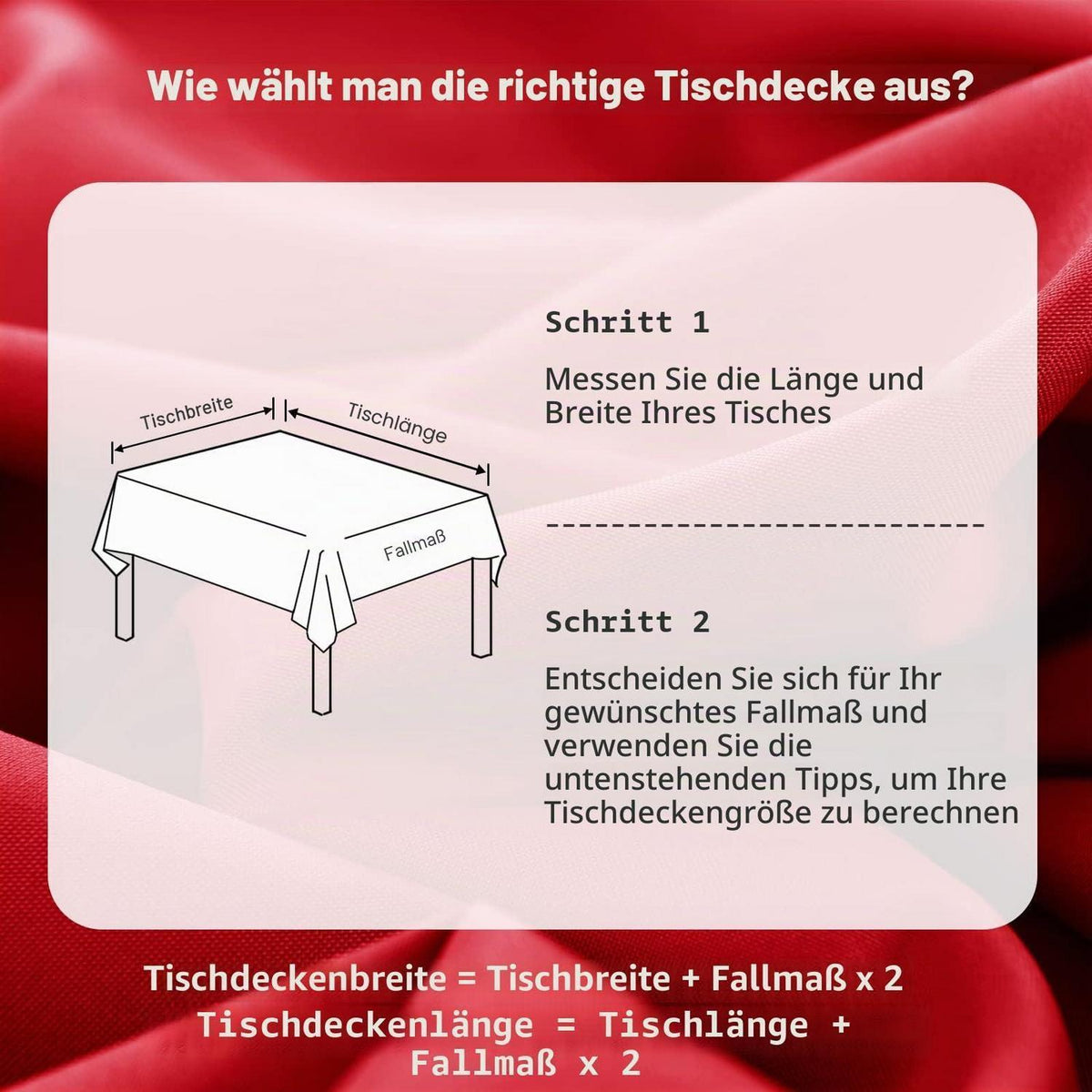 2x Rot Tischdecke 140x240cm – Fleckschutz & Abwaschbar