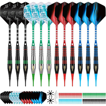 Soft Dartpfeile Set mit Kunststoffspitze, 12 Stück