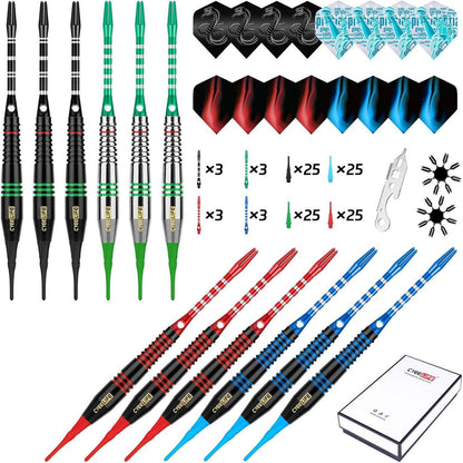 Soft Dartpfeile Set mit Kunststoffspitze, 12 Stück
