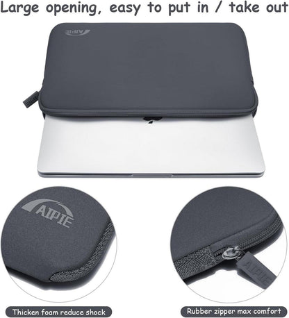 AIPIE Laptoptasche 15,6 Zoll Stoßfest Notebook Tasche Grau 38x27x2,5cm