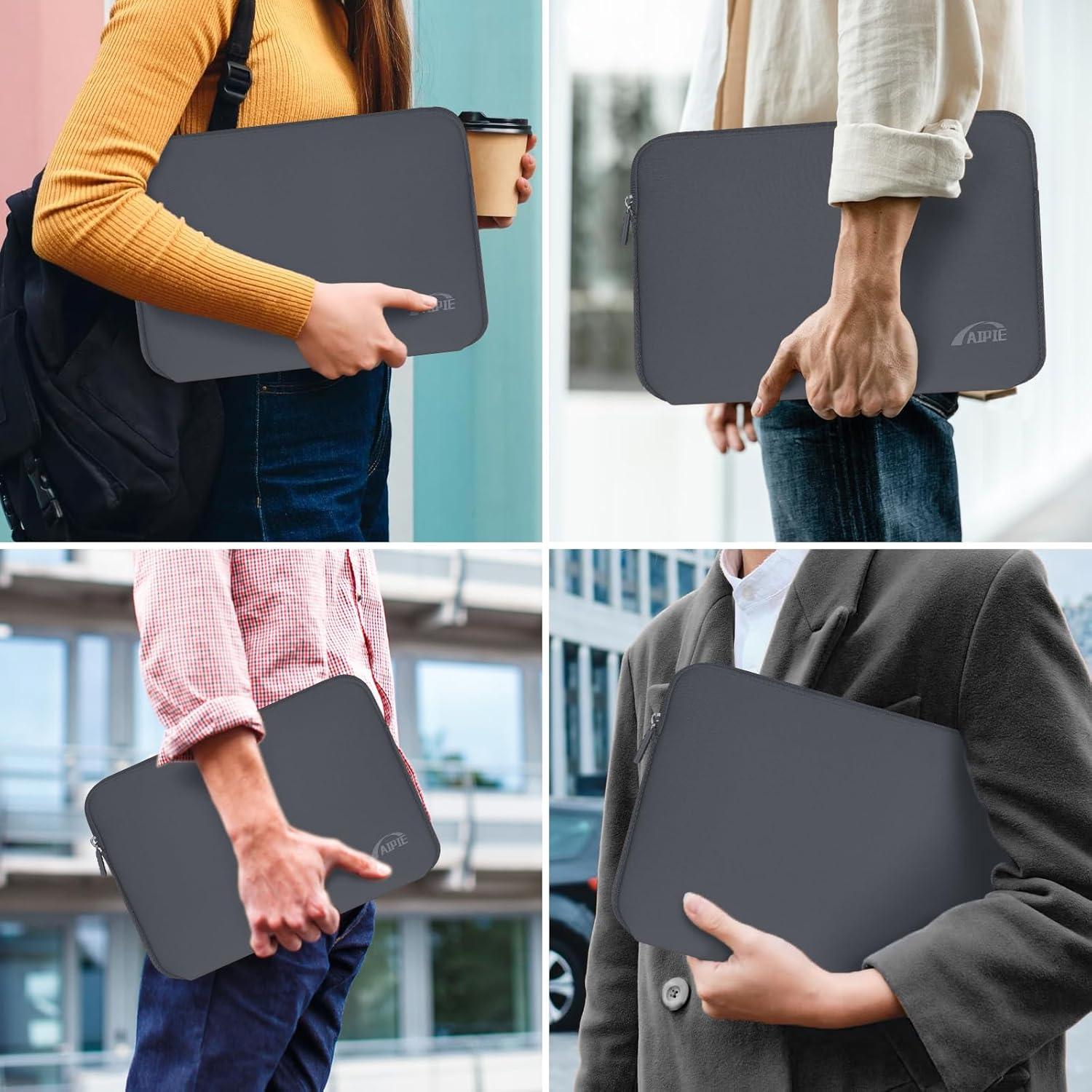 AIPIE Laptoptasche 15,6 Zoll Stoßfest Grau Sleeve Case
