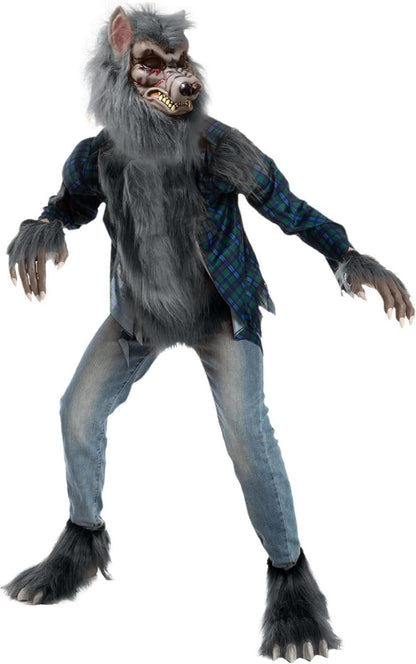 Halloween Werwolfkostüm für Kinder Grauhaarige Wolfskostüme mit Maske