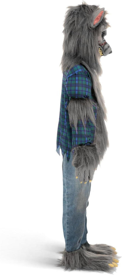 Werwolfkostüm für Kinder grau mit Maske Halloween L Jahre