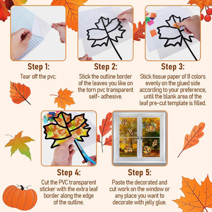 DIY Herbst Bastelset für Kinder, 57-teilig, Blätter