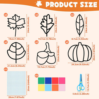 Herefun Herbst Bastelset Kinder 12 Stück DIY Dekoration Halloween Weihnachten