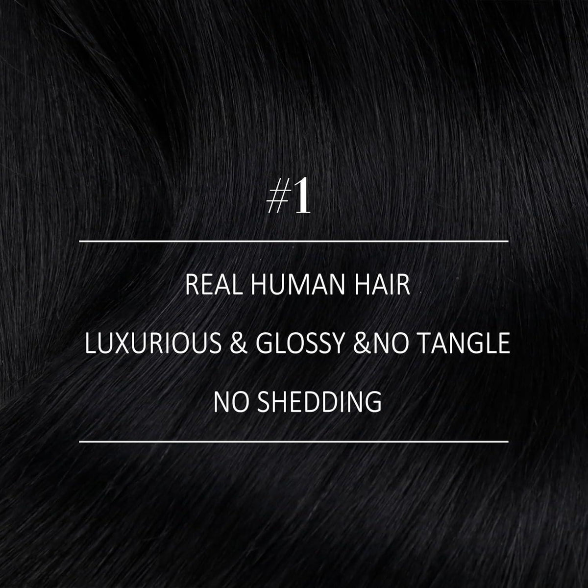Echthaar Tressen Schwarz 50 cm – Glatte Weave Extensions