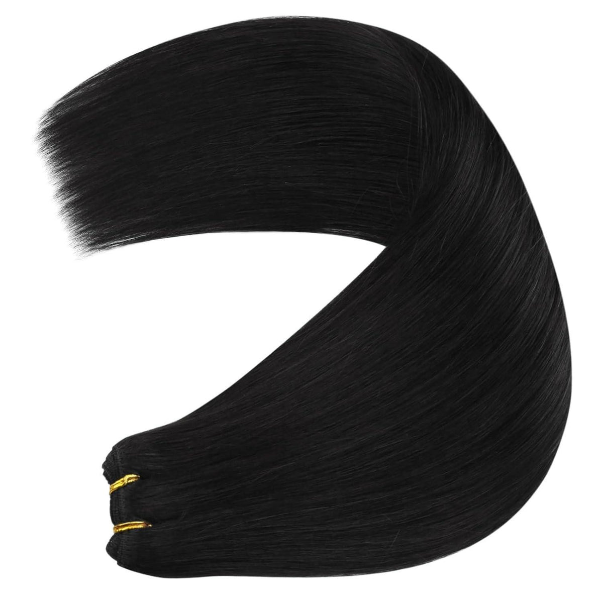 Echthaar Tressen Schwarz 50 cm – Glatte Weave Extensions