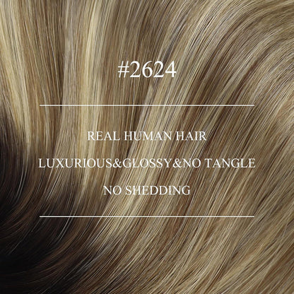 Nanoring Extensions Braun Balayage Blond 55cm Echthaar