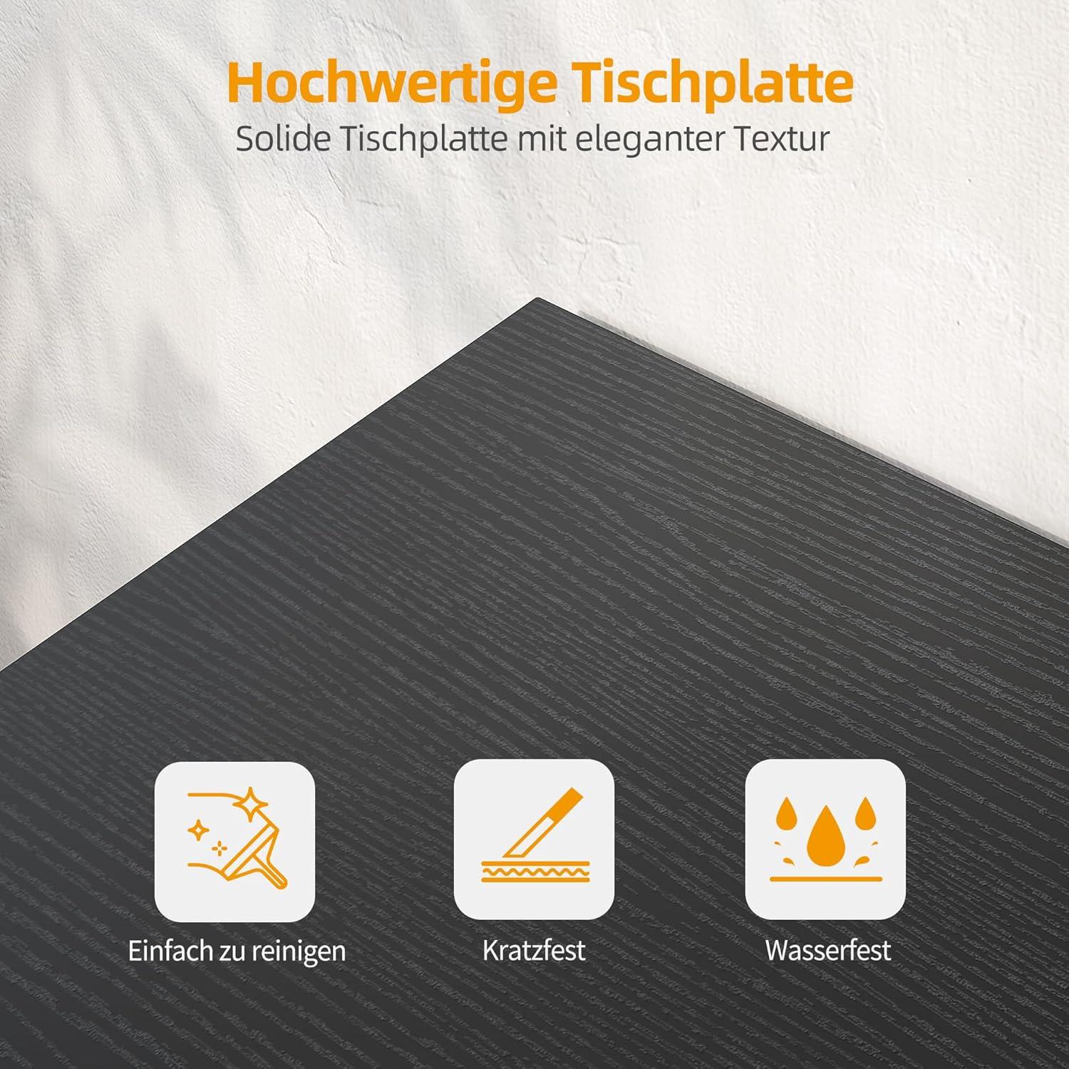 Eckschreibtisch 120x70 cm mit Steckdosenleiste und Ablagefächer