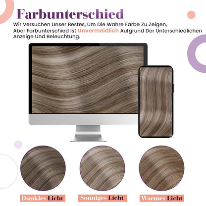 Clip-in Haarverlängerung Blond Balayage Echthaar 45cm