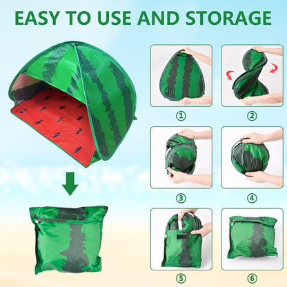 Hundestrandzelt Sonnenschutz Mini Pop-up Wassermelone Haustierschutz