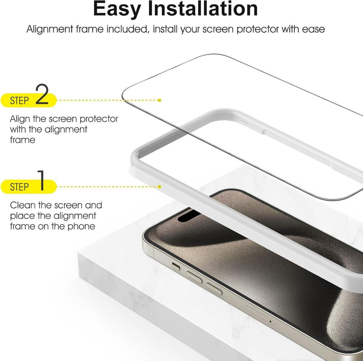 SPARIN Hartglas Displayschutz iPhone 15 Pro 6,1 Zoll 5er Set