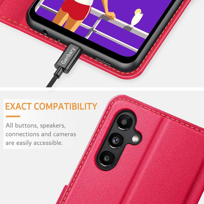 Handyhülle Samsung Galaxy A04s A13 5G Leder Rot Standfunktion